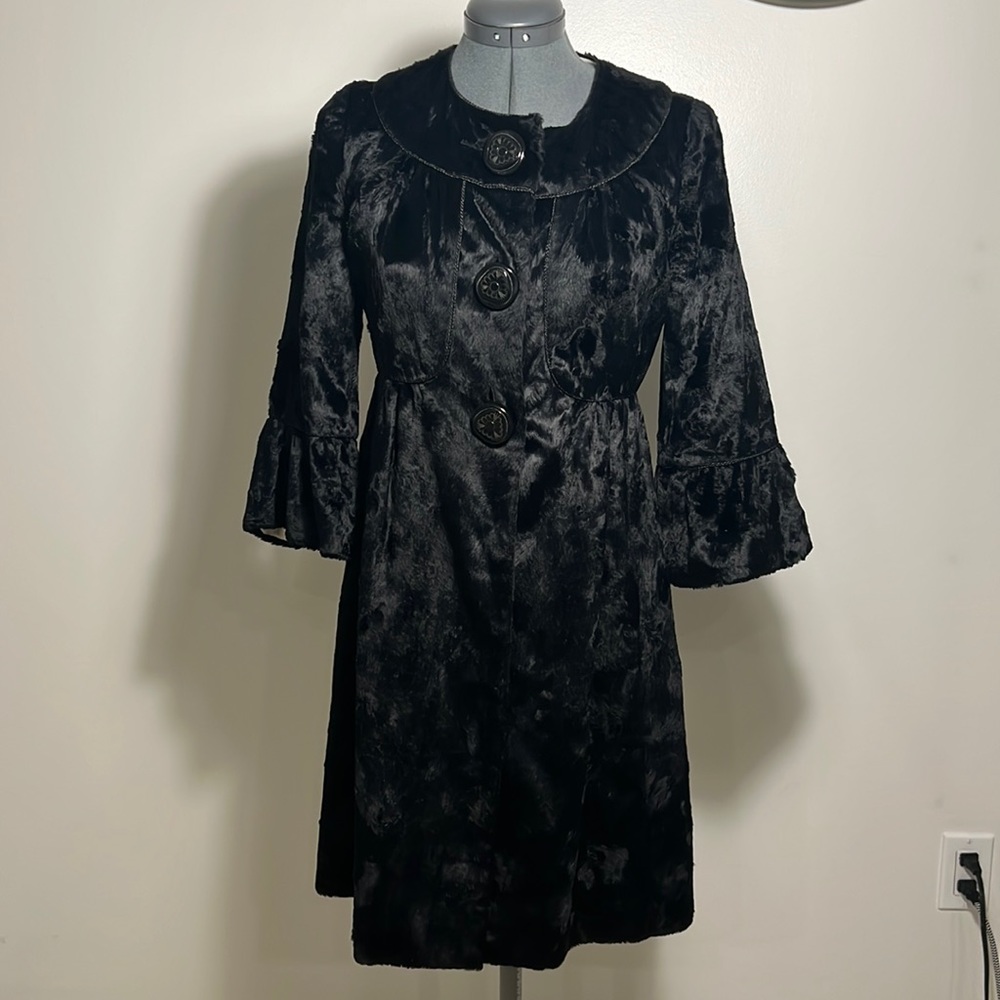 Anthropology Tabitha black dress coat size 4